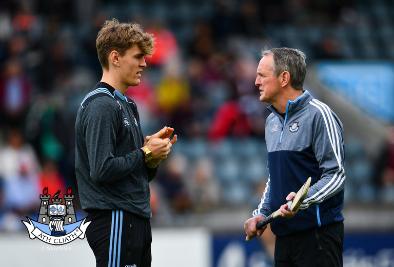 mattie kenny dublin manager talking to ronan hayes pre match .jpg